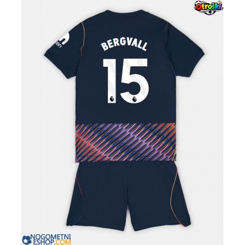 Otroški Nogometni dresi Tottenham Hotspur Lucas Bergvall #15 Gostujoči 2026-27 Kratek Rokav (+ Kratke hlače)